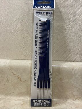 Comare Mark V Blue Steel Lift Comb Teasing Comb Serrated Teeth Professional Tool
